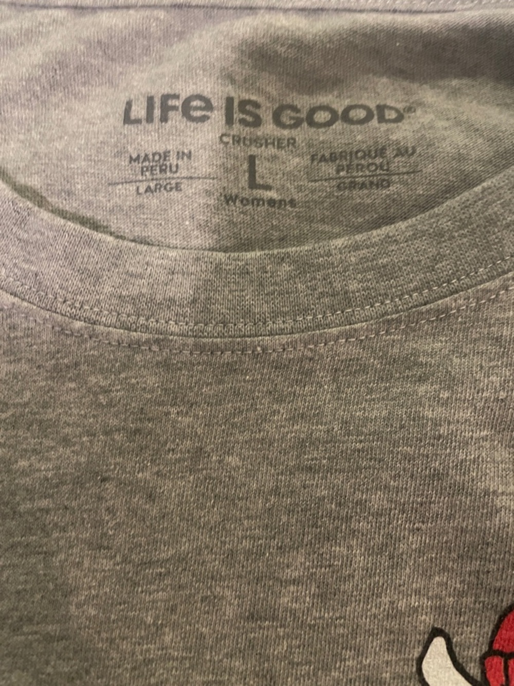 Life Is Good Gray Long-Sleeve Tee with Cow & Calf Graphic and Red Accents - Picture 6 of 7